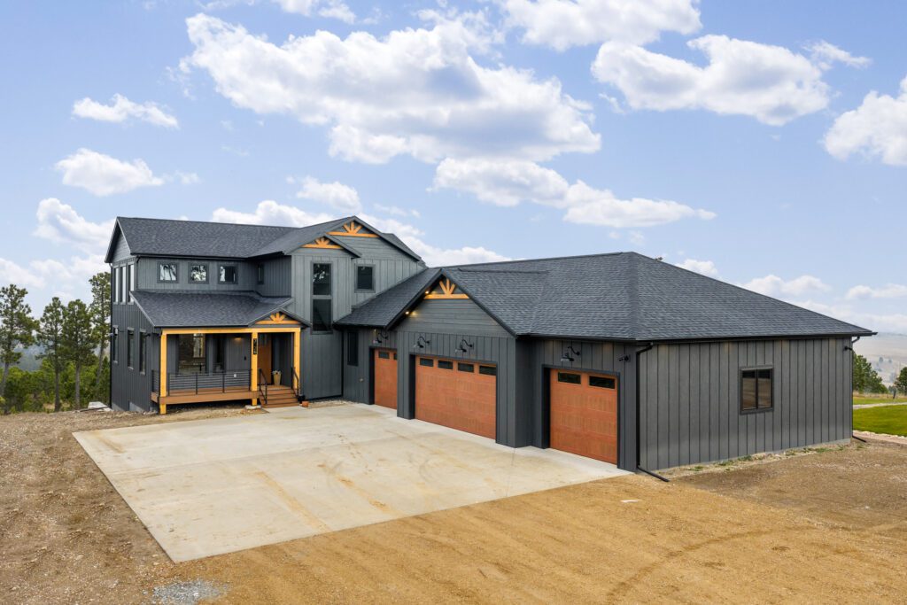 Exterior View of New Residential Home with Attached Garage